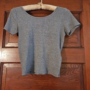 Hollister short sleeve rib knit crop top